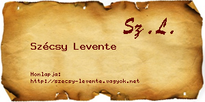 Szécsy Levente névjegykártya