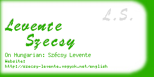 levente szecsy business card
