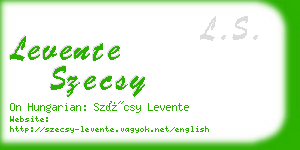 levente szecsy business card